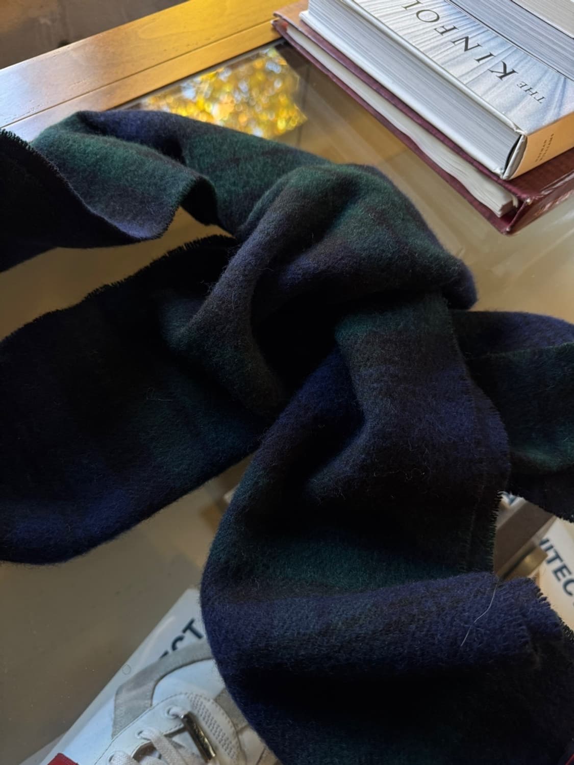 MOON 문트위드 메리노울 블랙와치 머플러 상품이미지2