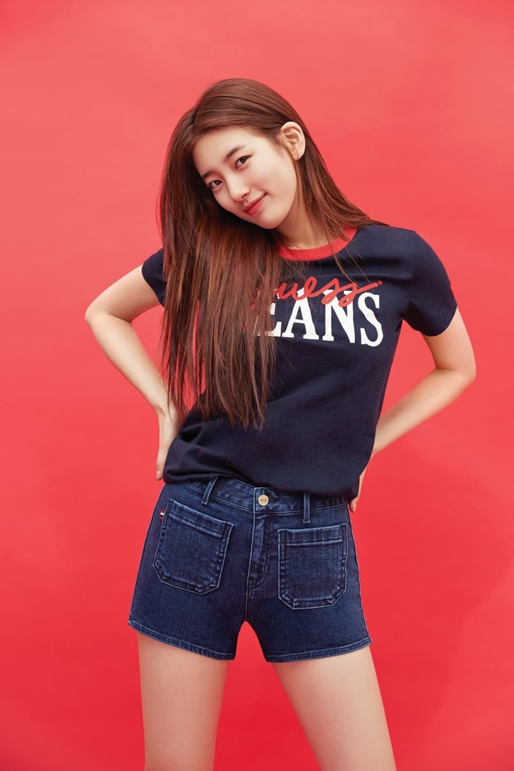 게스 립배색 로고 반팔 티셔츠 상품이미지2