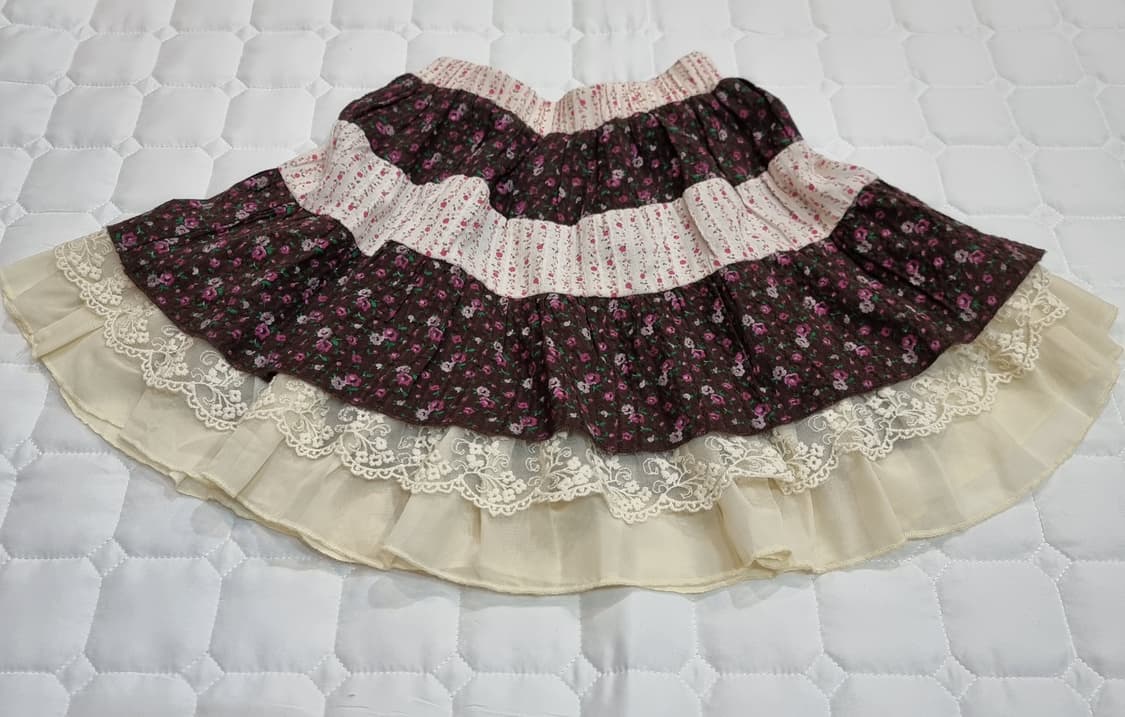 빈티지 플로럴 티어드 스커트 상품이미지1