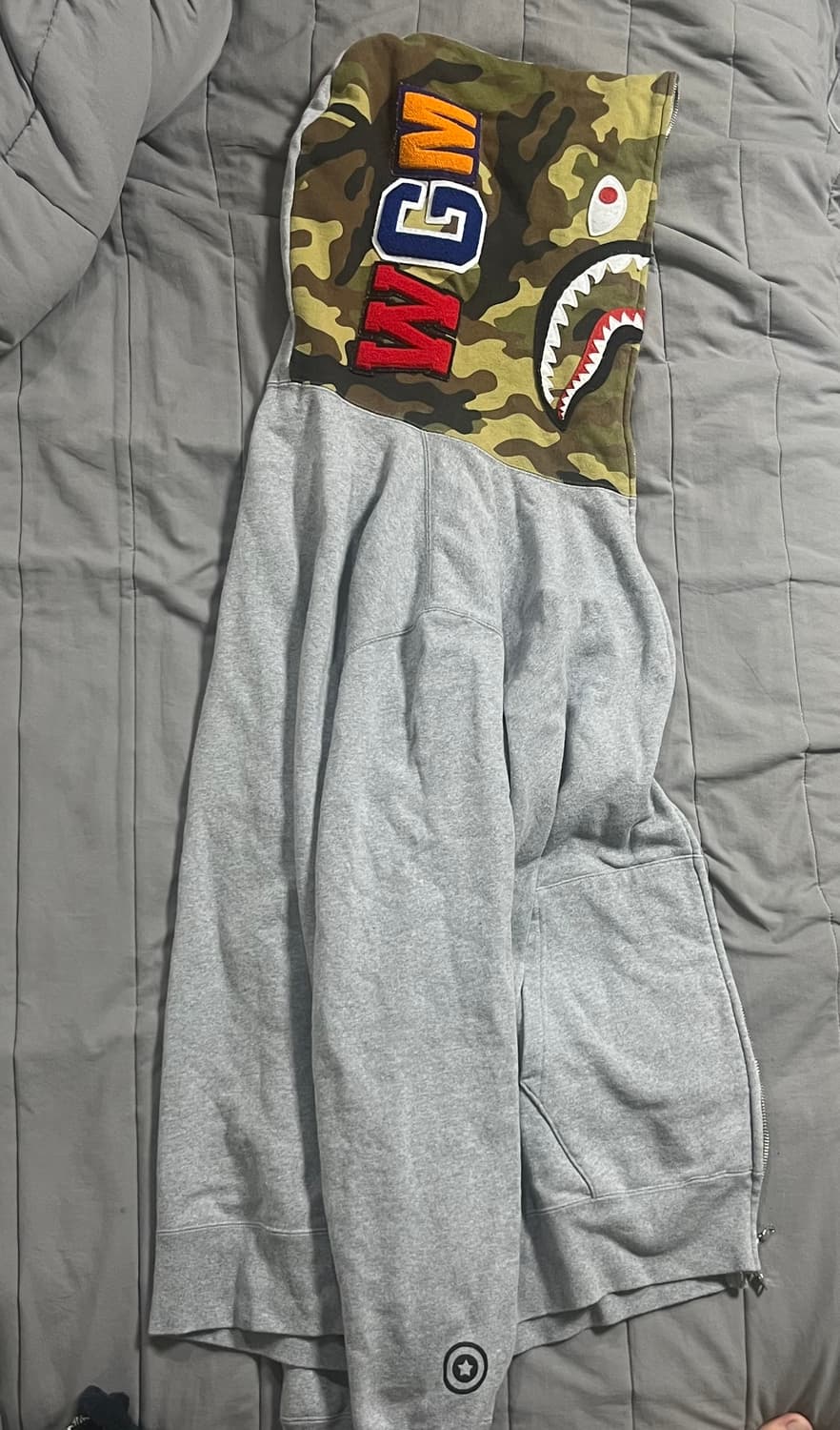 shark-motif zip-up hoodie 베이프 후드집업 3XL 상품이미지4