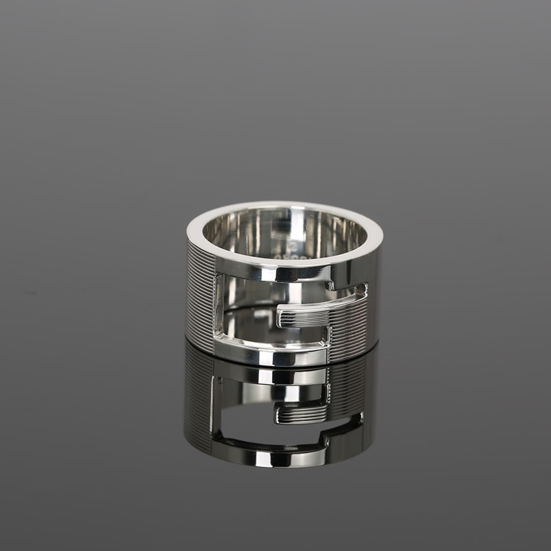 구찌 실버반지 G 컷아웃 와이드 반지 G로고 실버링 17호 상품이미지2