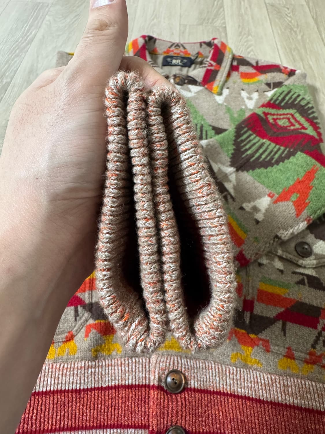 XL RRL 사우스웨스턴 나바호 울 캐시미어 니트 가디건 자켓 상품이미지6