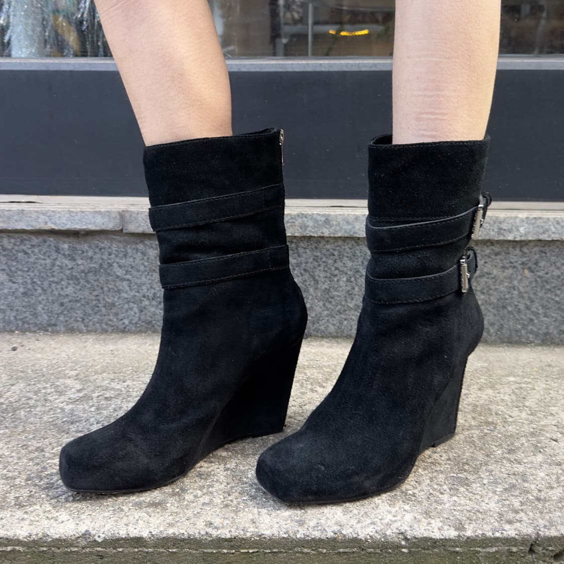 00s 빈티지 마이클 코어스 스웨이드 지퍼 웨지 부츠 상품이미지7