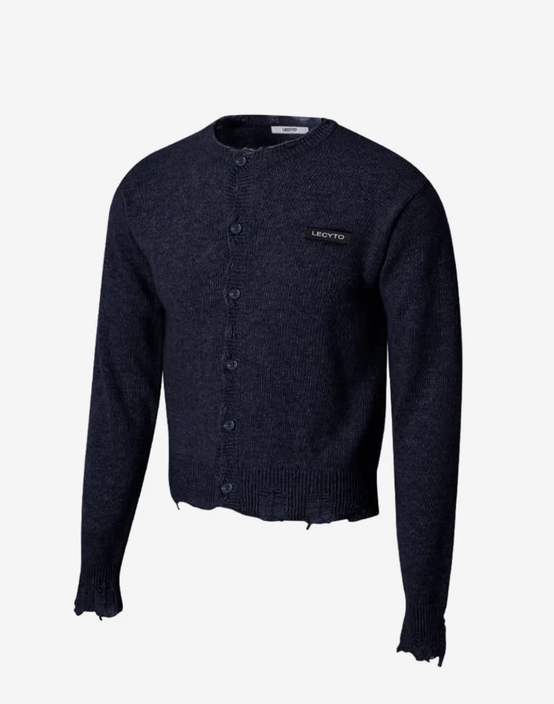 레씨토 디스트로이드 라운드 울 니트 가디건 (네이비) 상품이미지1