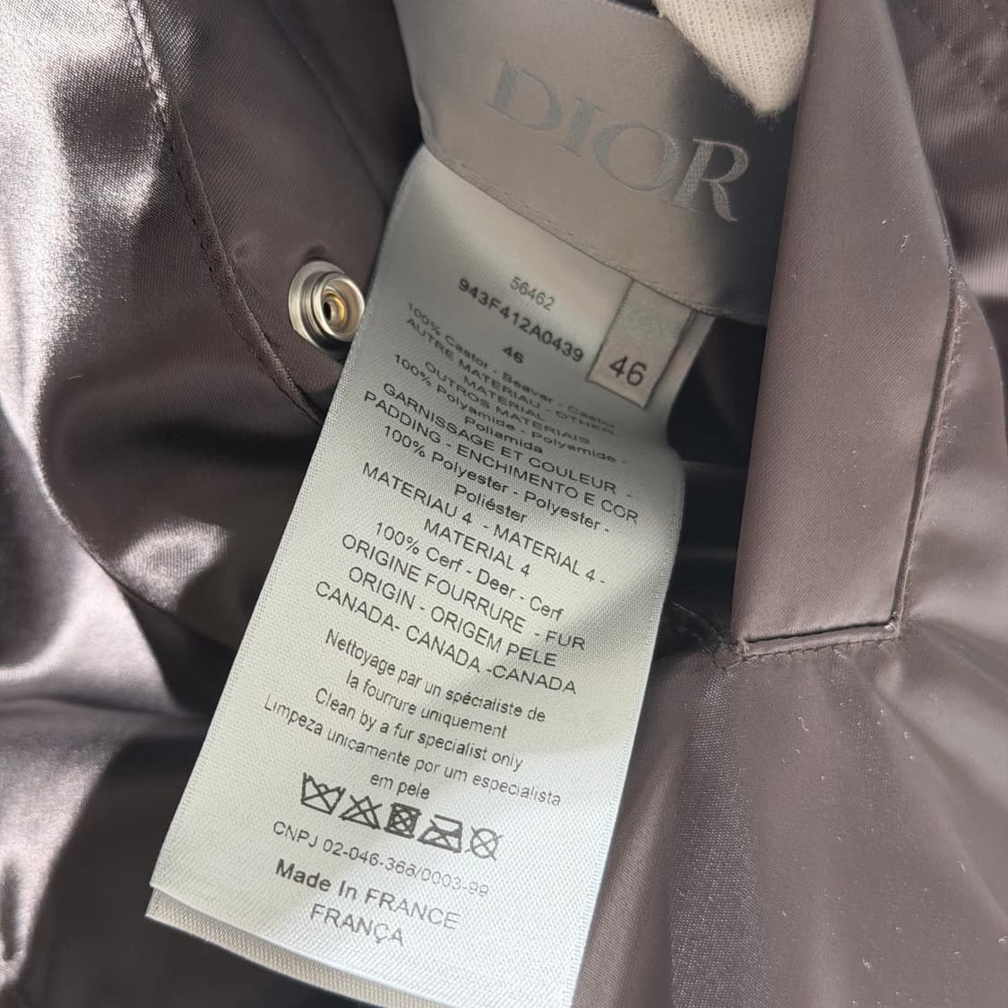 (A+/46) / 디올 비버 퍼 자켓 브라운 상품이미지10