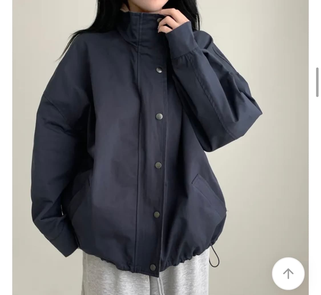 에이블리 남여공용 배색 카라 스트링 투웨이 야상 자켓 (새상품) 상품이미지4