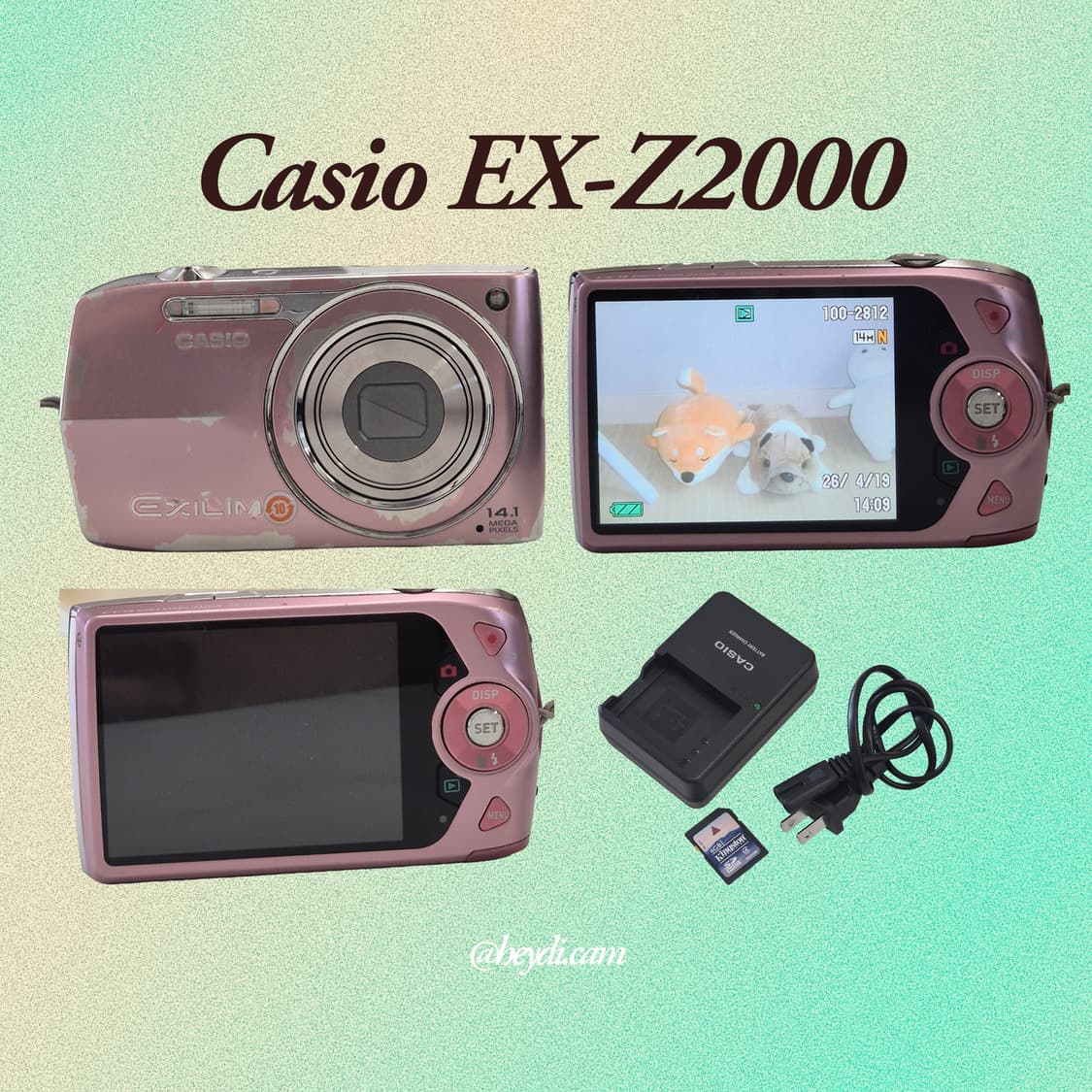 (로제, 모카, 아일릿) 카시오 엑슬림 z2000 핑크 상품이미지2