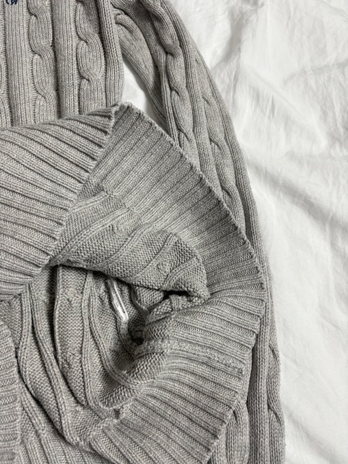 폴로 꽈배기 니트 그레이 상품이미지4