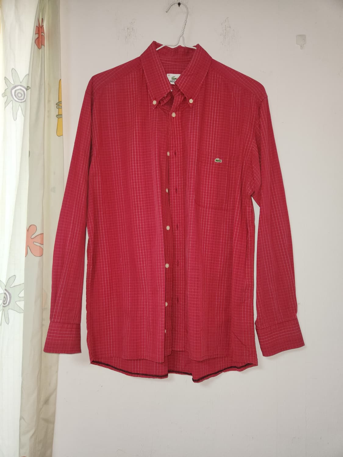 라코스테 레드 체크 긴팔 셔츠 95 상품이미지1