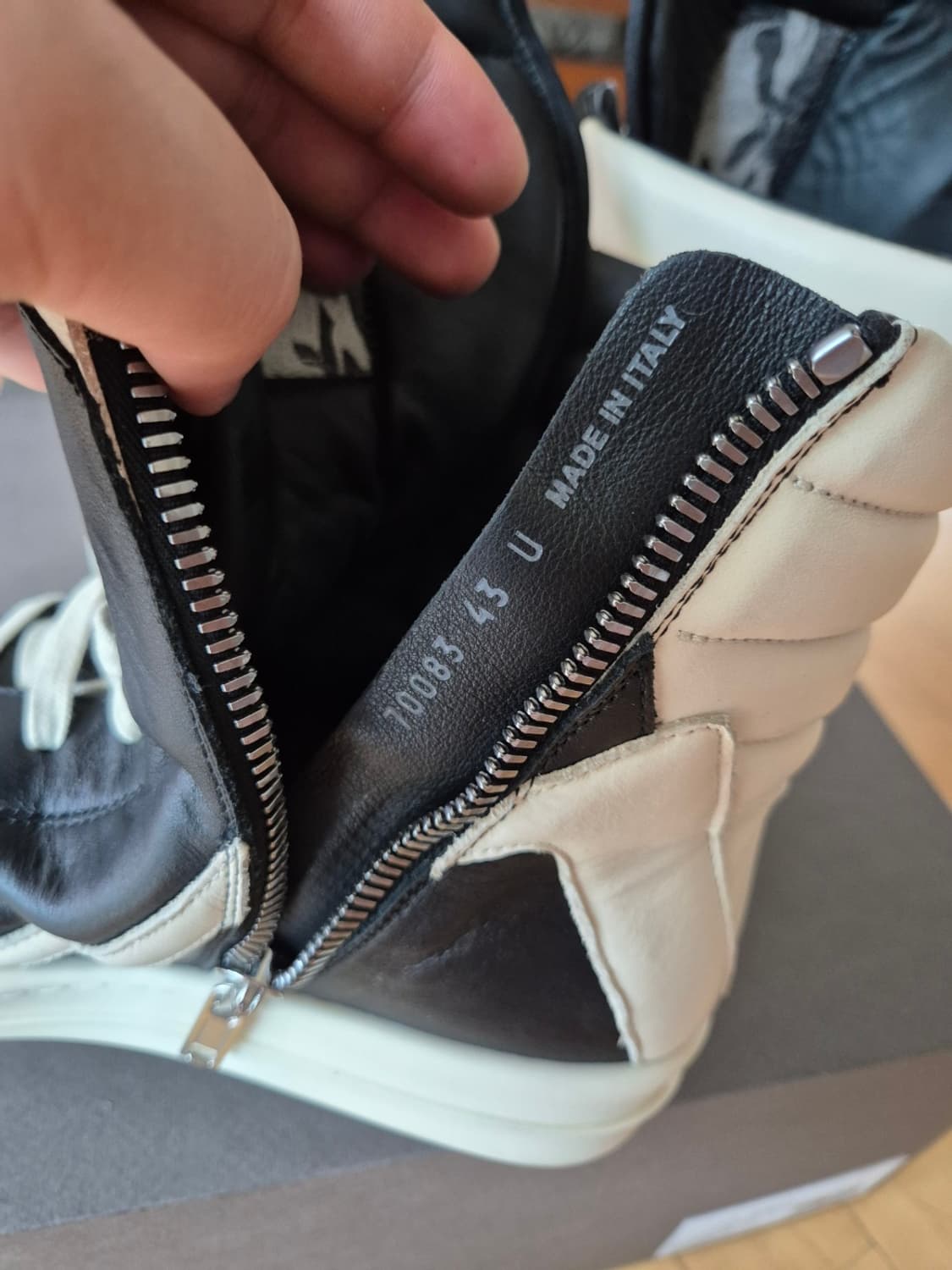 [43] 릭오웬스 지오바스켓 하이 밀크 블랙 상품이미지5