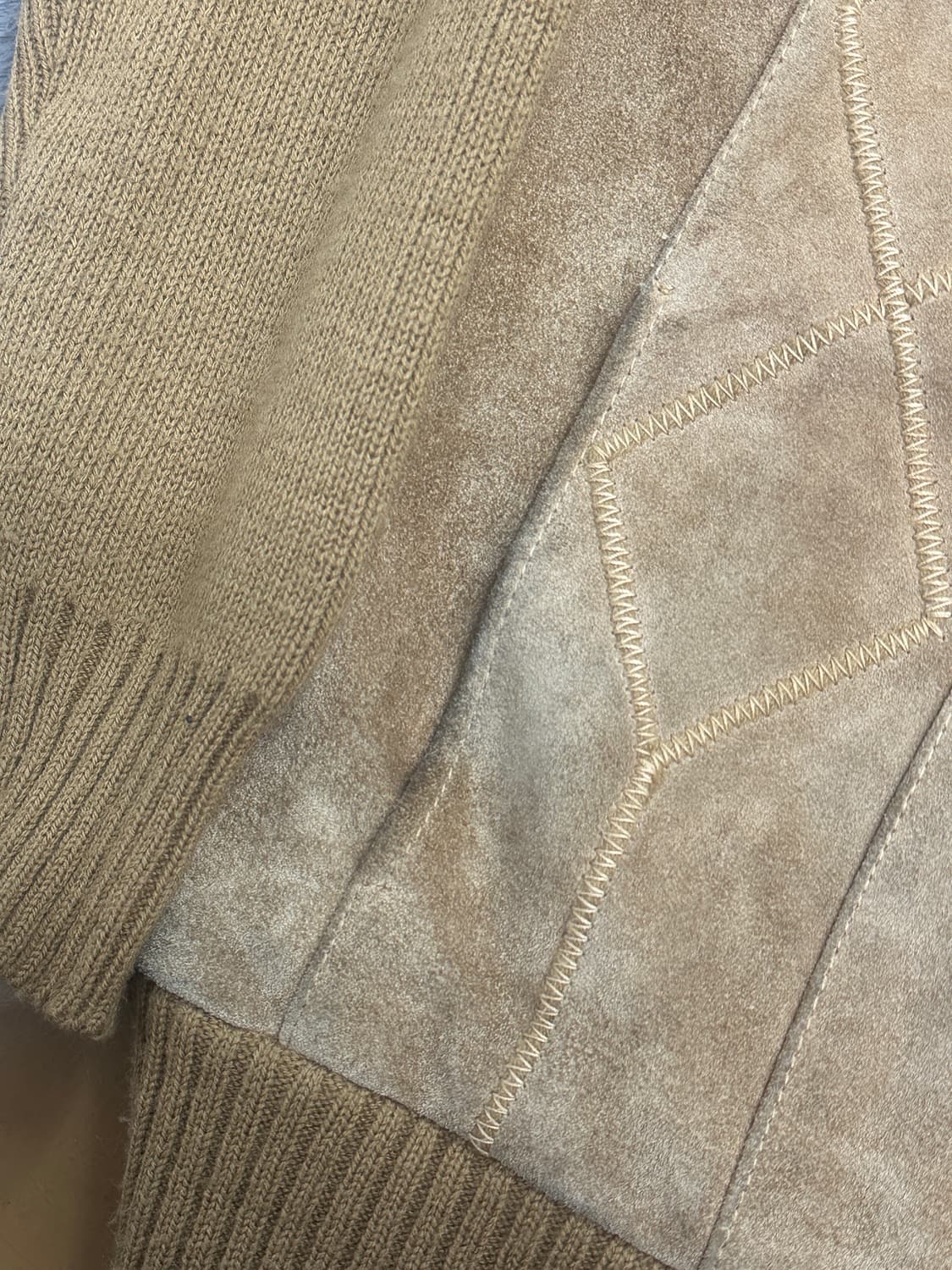 80s Unknown 니트 스웨이드 자켓 L 상품이미지4