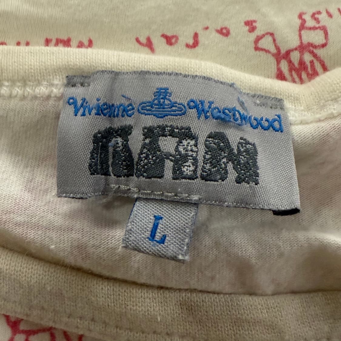 비비안웨스트우드 흰핑 화이트 핑크 해골 갸루 스컬 반팔티 셔츠 상품이미지4