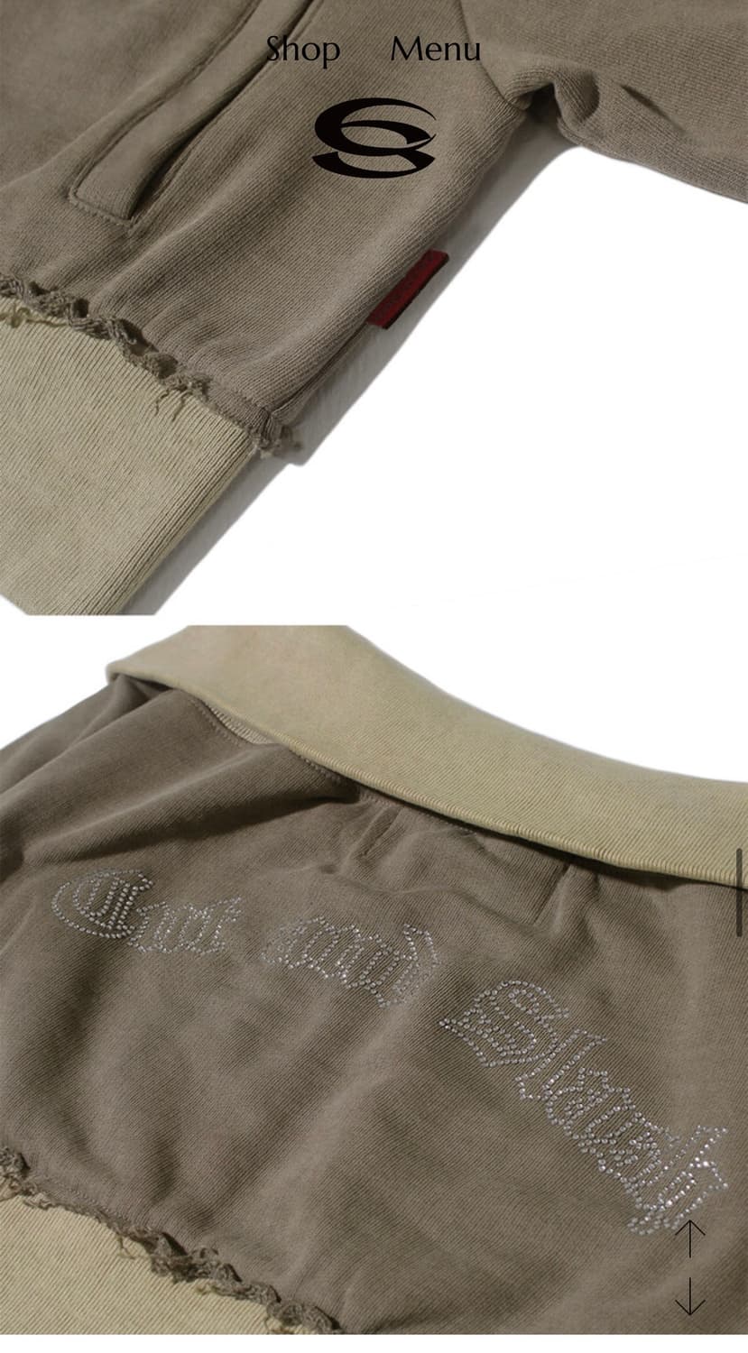 컷 앤 슬래시(cutandslash) 오프숄더 투웨이 크롭 집업 상품이미지8