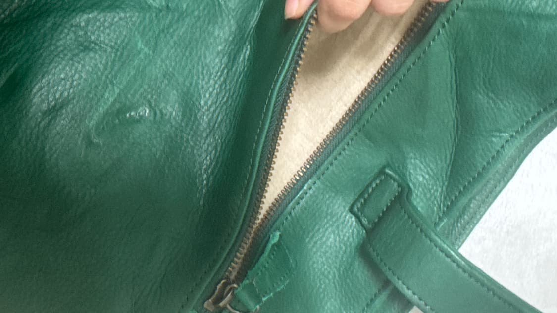 Lily 레더 스티치 그린 숄더/토트백 상품이미지7