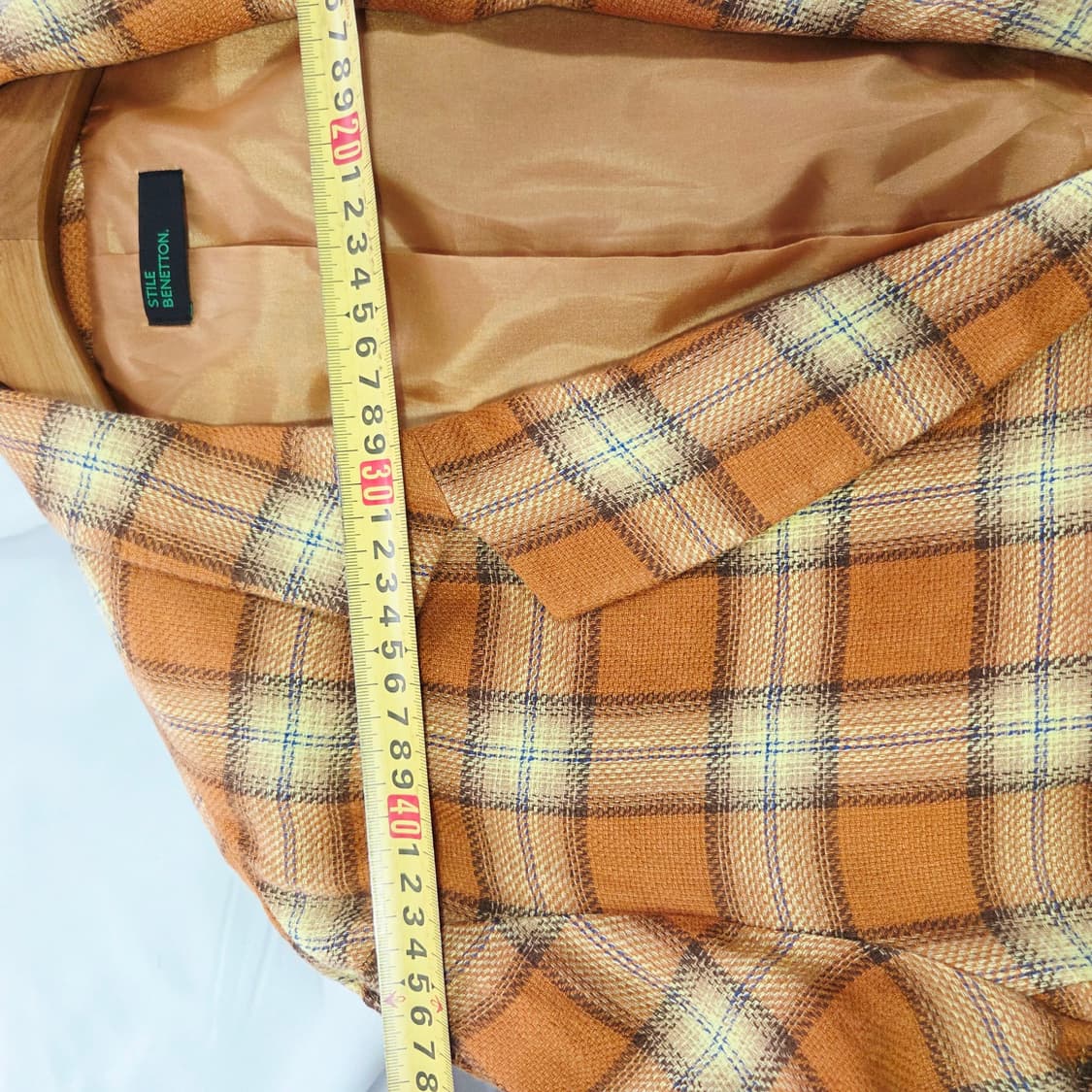 [STILE BENETTON] 베네통 오렌지 체크 싱글 자켓 여성 4 상품이미지5