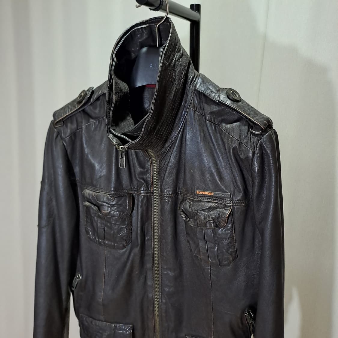 (택포) 슈퍼드라이 하이넥 가죽자켓 105 B416 상품이미지2