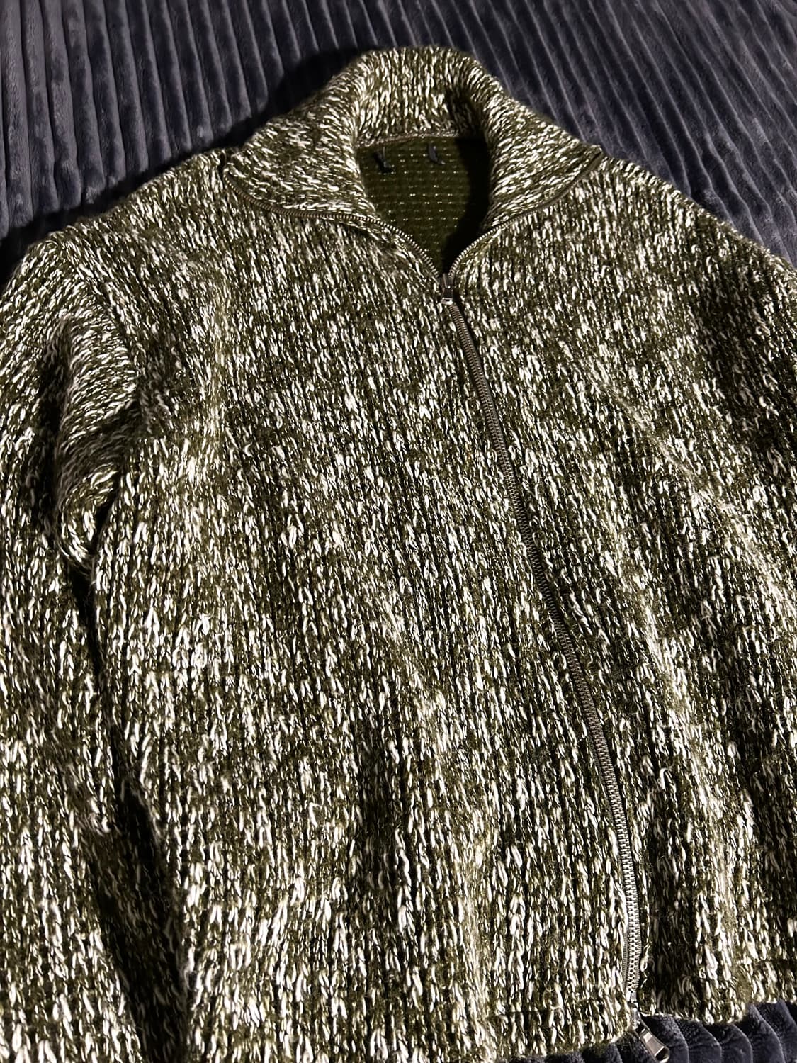 Crop Knit 2way Zip up Jacket 상품이미지3