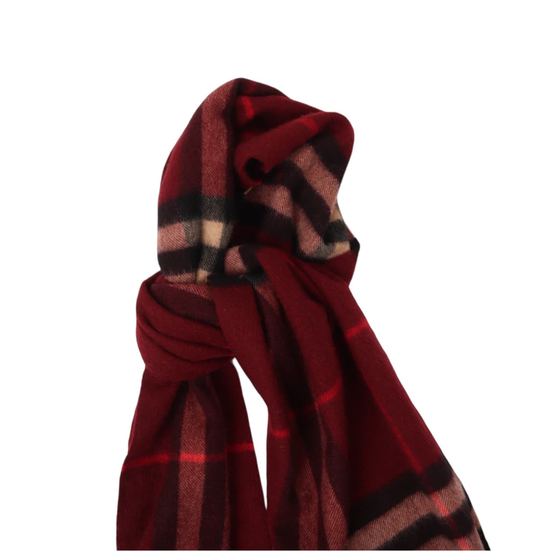 버버리 신형 캐시미어 100 버건디 노바체크 머플러 상품이미지2