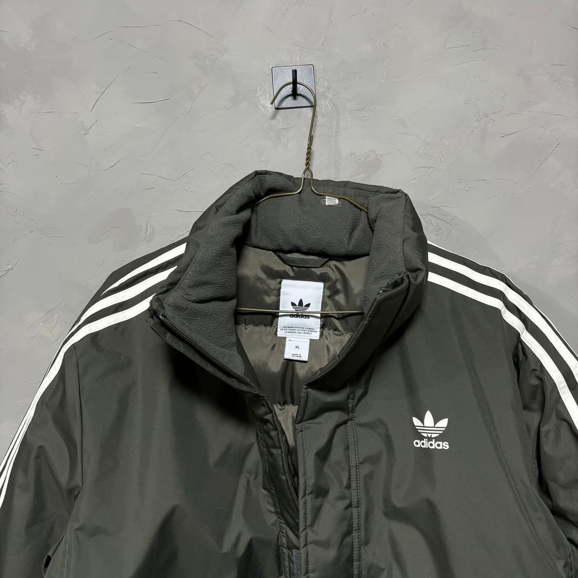 아디다스 파이어버드 구스다운 롱패딩 파카 카키 상품이미지2