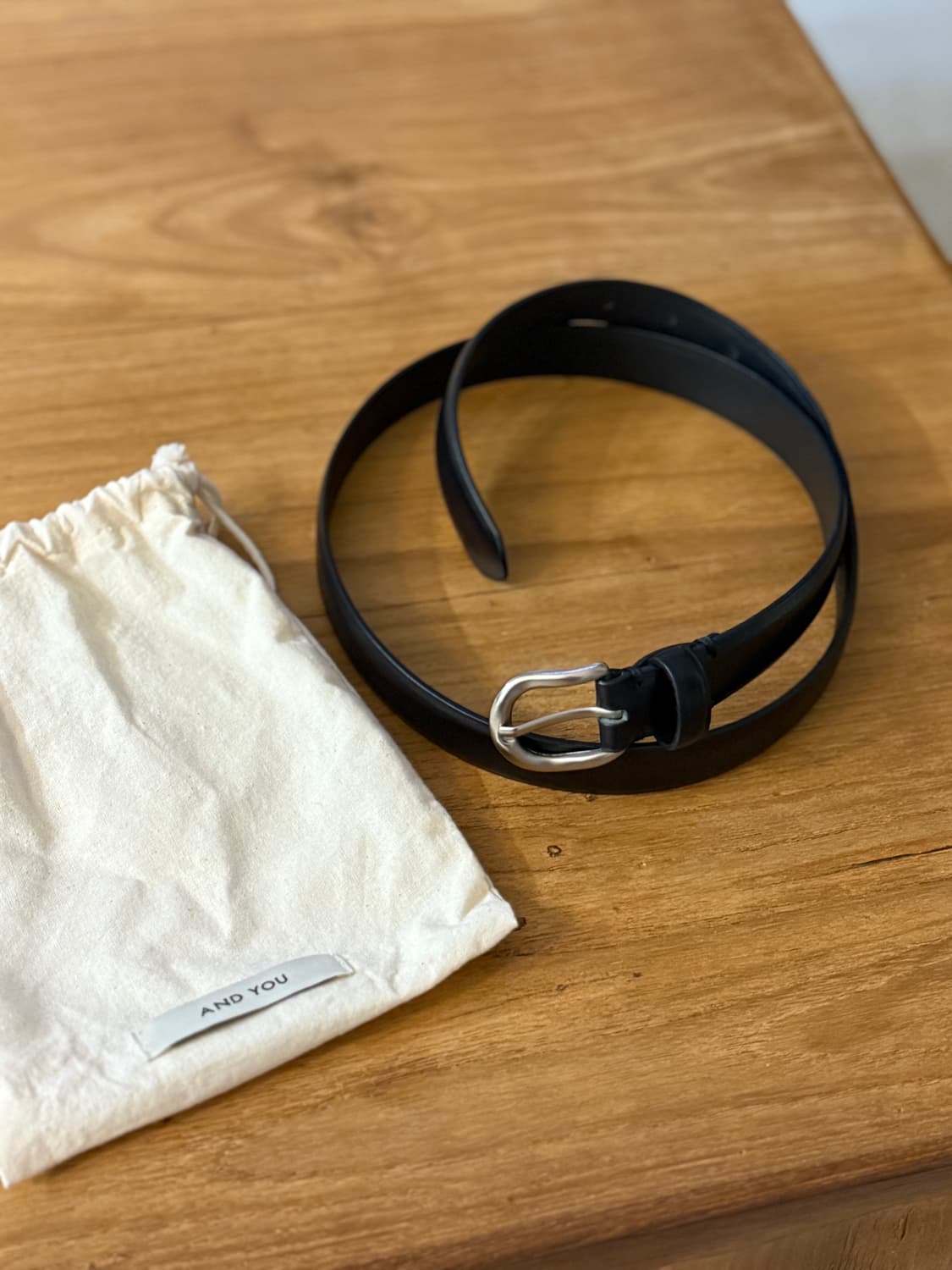 앤유 소가죽 블랙 벨트 상품이미지1