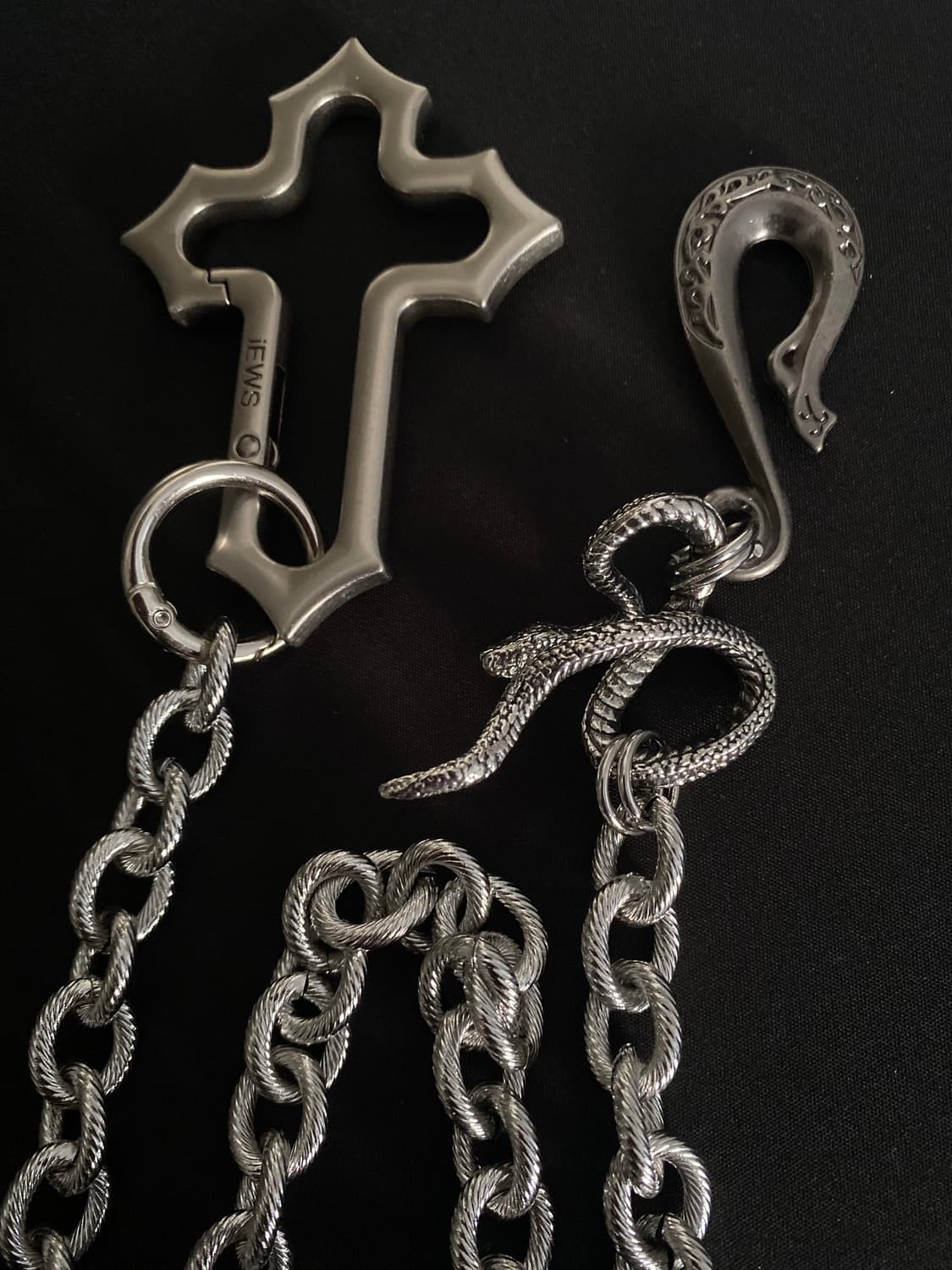 Cross & Snake Heavy Chain Keyring 상품이미지2