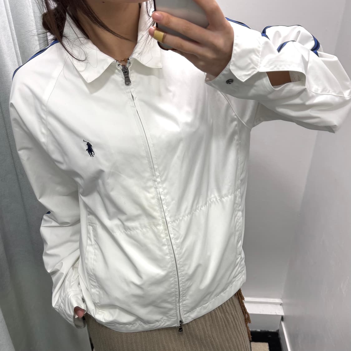 폴로 화이트 블루 윈드브레이커 자켓 상품이미지2