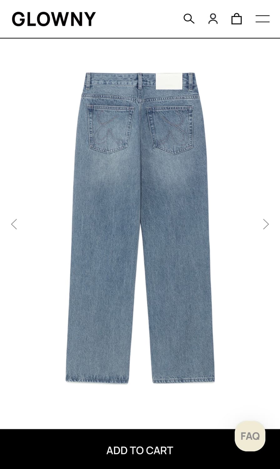 새상품 글로니 말리사진 워시드블루 S malissa jeans 상품이미지3