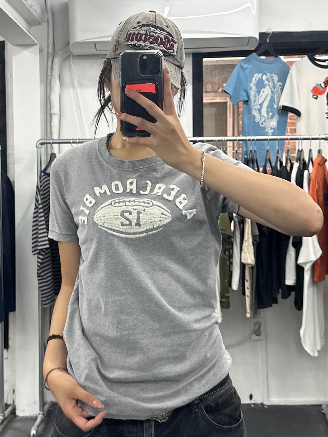 아베크롬비 패치워크 그레이 티셔츠 상품이미지3