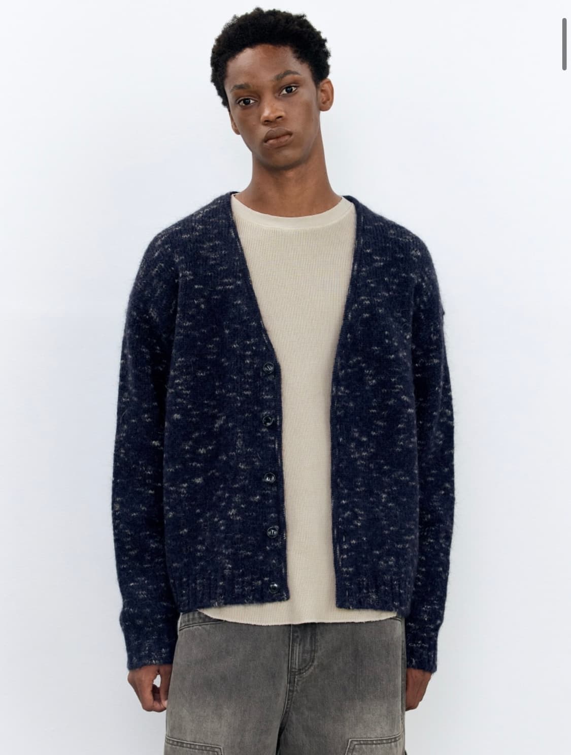 인사일런스 이탈리안 모헤어 믹스 카디건 DARK NAVY L사이즈 상품이미지2