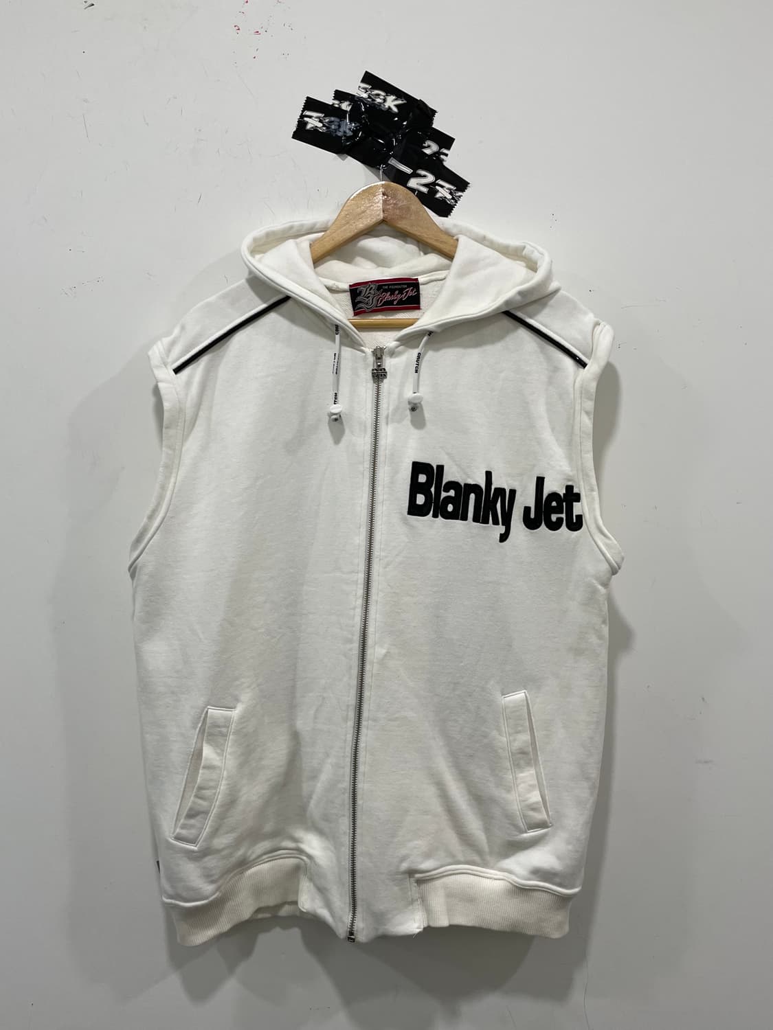 Blanky jet 올드스쿨 파이핑 에나멜 빅 로고 후드집업 상품이미지5