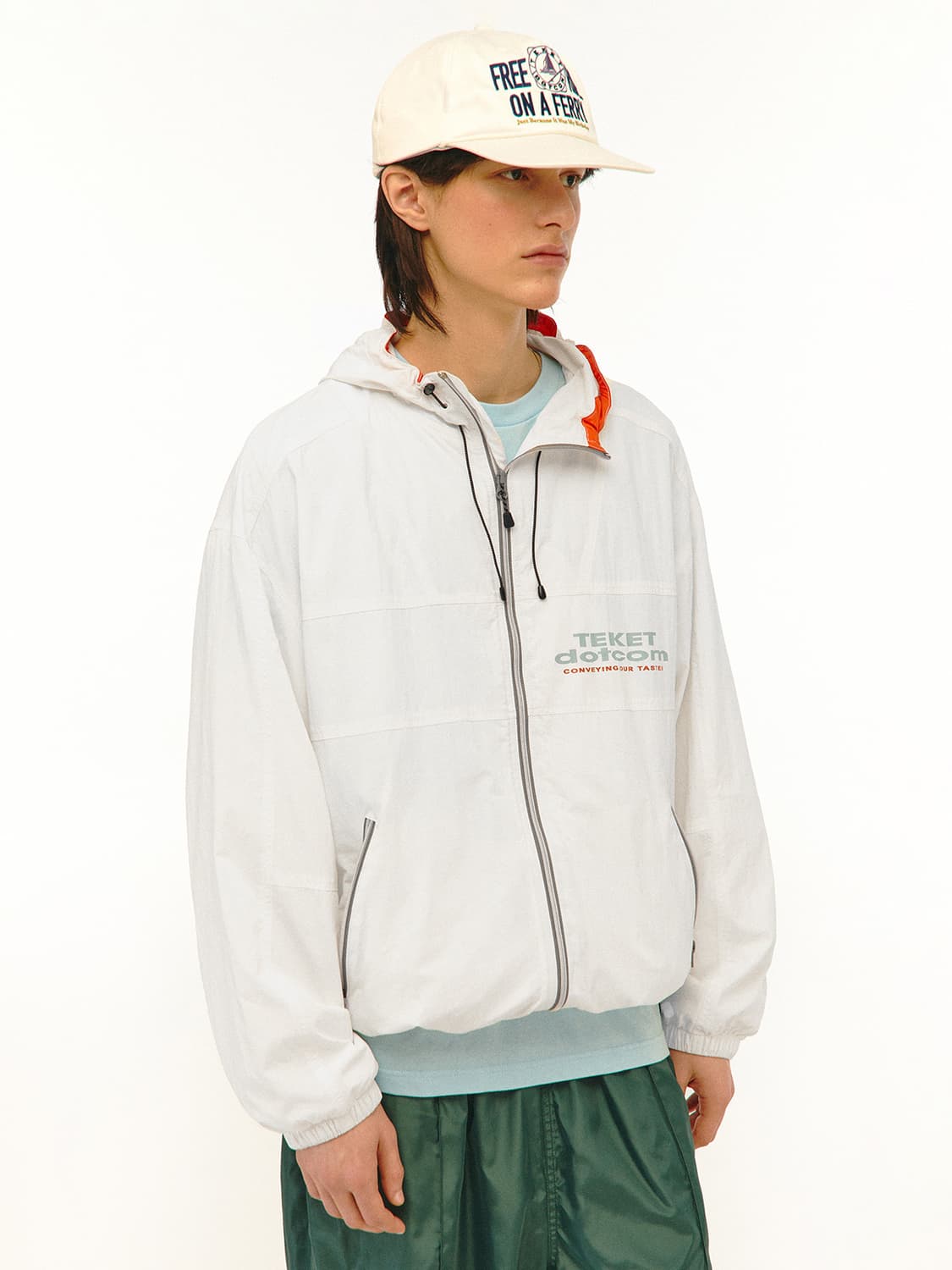 (L) 새상품 teket 테켓 Share Wind Jacket White 상품이미지5