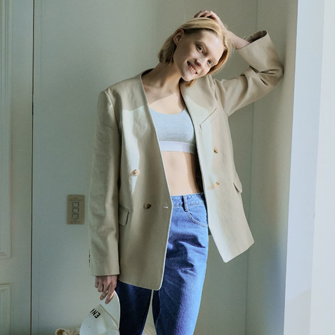 엔오르(ENOR) 투웨이 카라 자켓 프리사이즈  상품이미지4