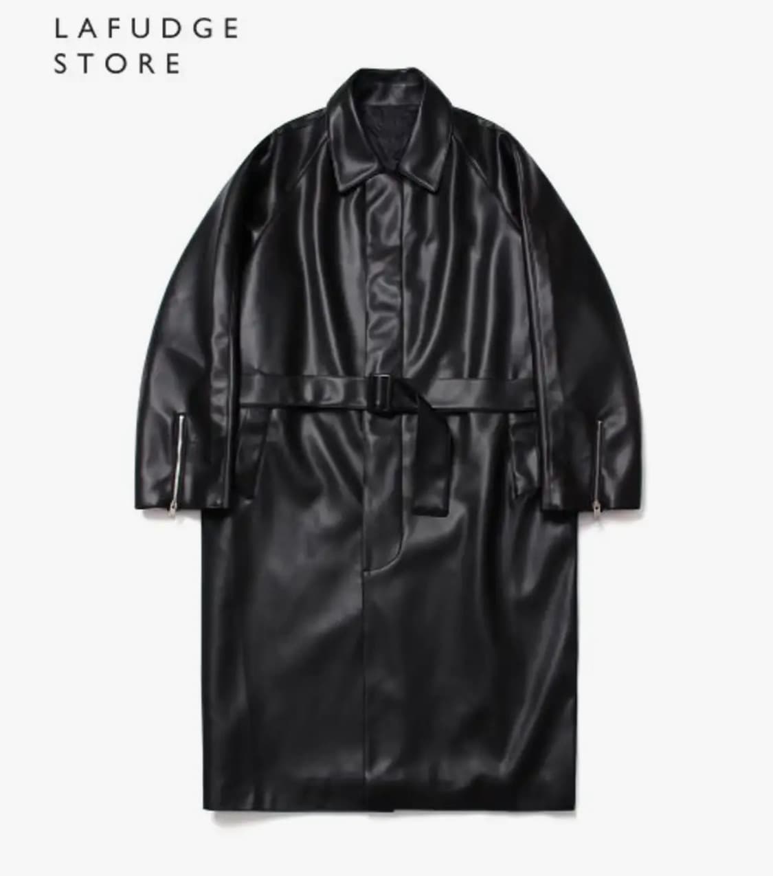 레더 롱 트렌치코트 상품이미지7