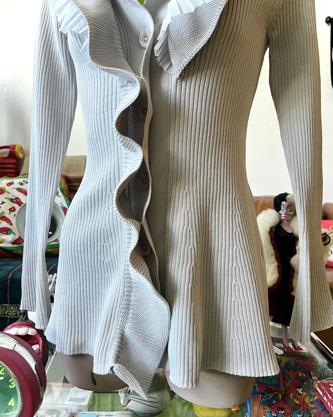 HIROKO KOSHINO Ruffle & Pleats Cardigan 상품이미지3