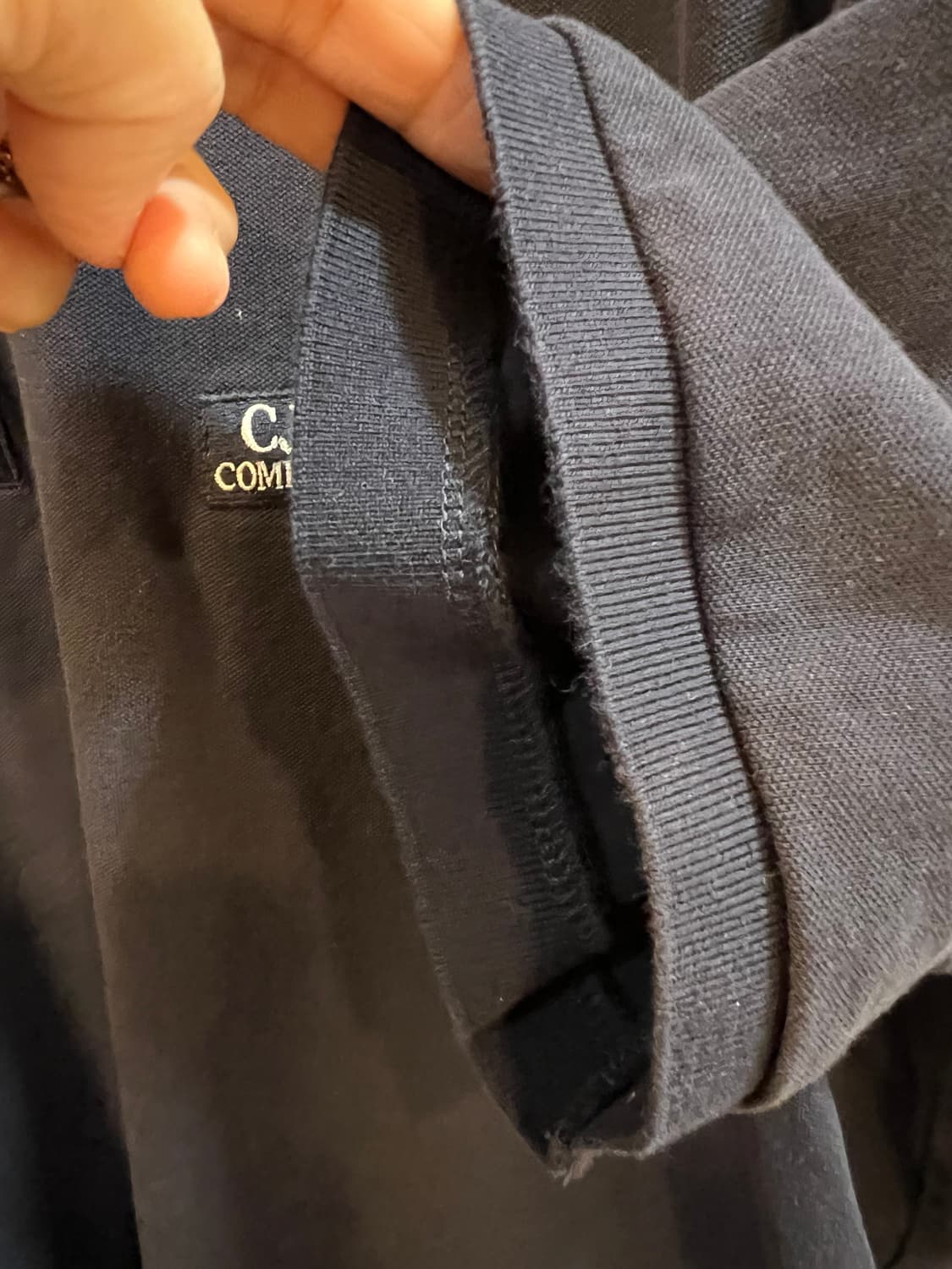 CP컴퍼니 남성 네이비 PK카라반팔티셔츠  상품이미지4