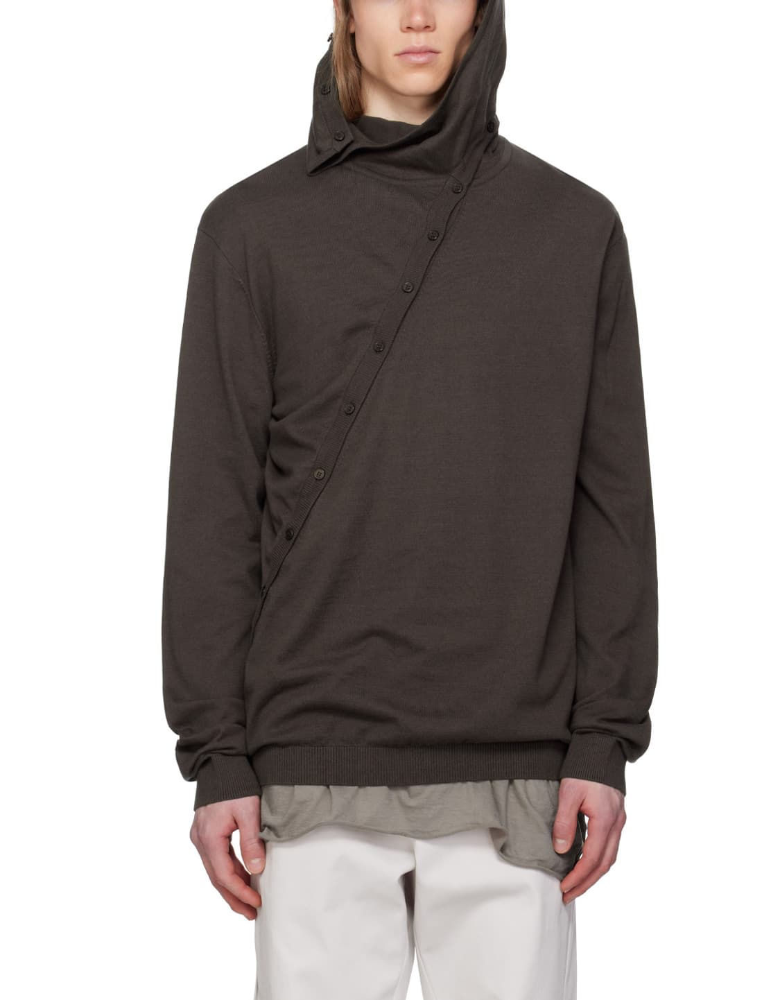 PAF 8.0 knit right hoodie brown 상품이미지1