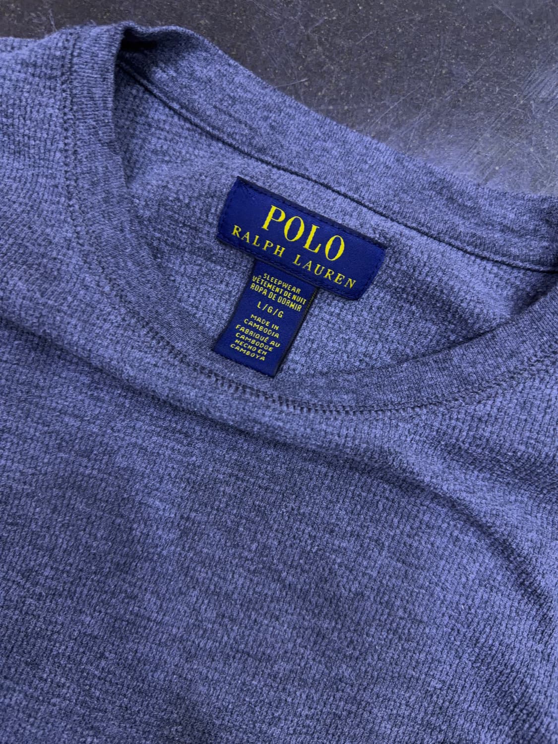 폴로 랄프로렌 폴로베어 자수 와플 긴팔 티셔츠 그레이 L 상품이미지5