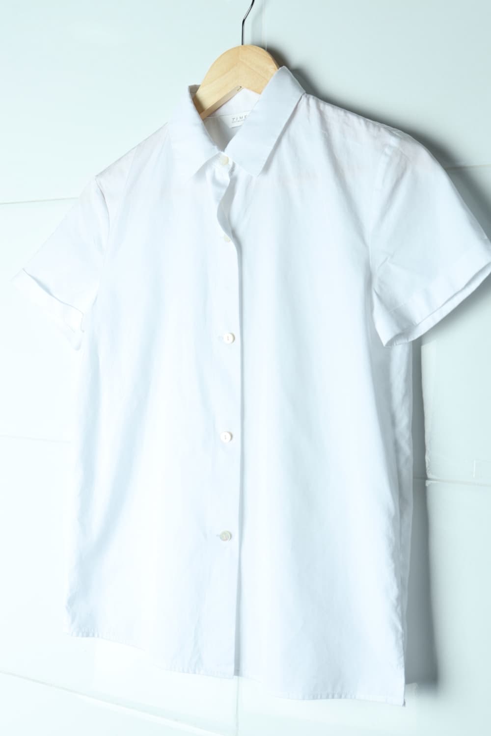 W(S) 타임 반팔 카라 티셔츠 셔츠 흰색 한섬-H33298 상품이미지1