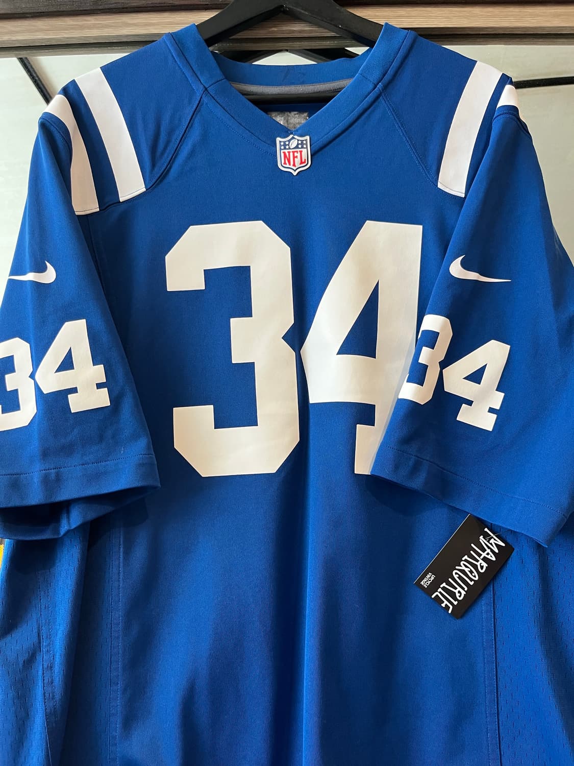 NFL 엔에프엘 블루 화이트 트렌트 리처드슨 넘버 34 삼선 사이드메쉬  상품이미지4