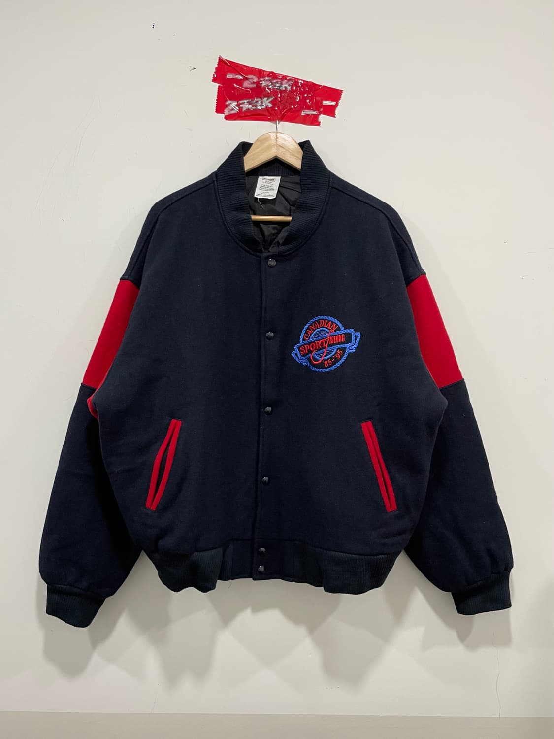 (빈티지)Made in Canada 체인스티치 컬러블록 울 바시티자켓 상품이미지5
