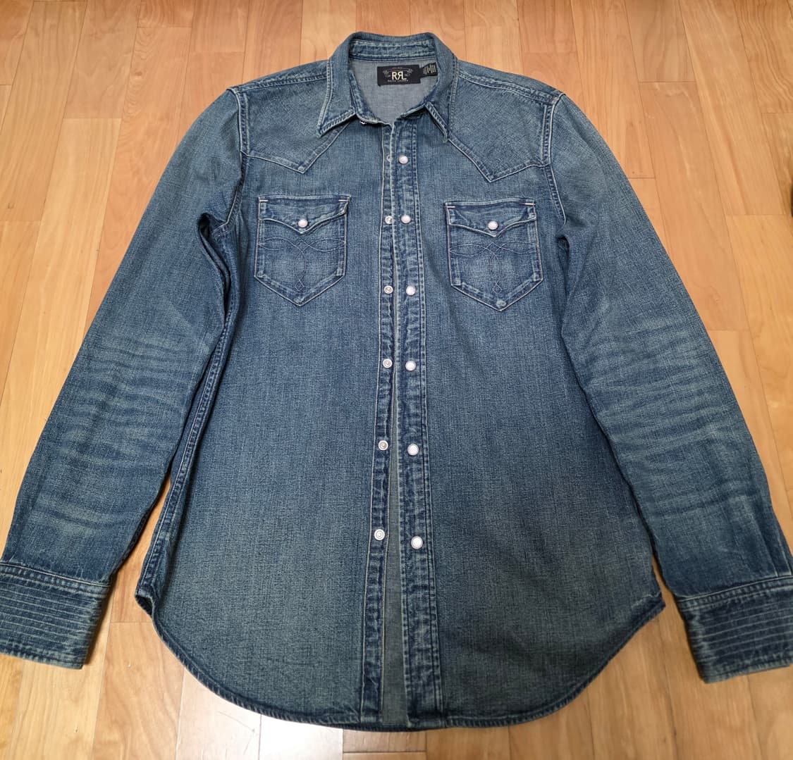 RRL 더블알엘 데님 웨스턴 셔츠 다크워시 M사이즈 상품이미지1