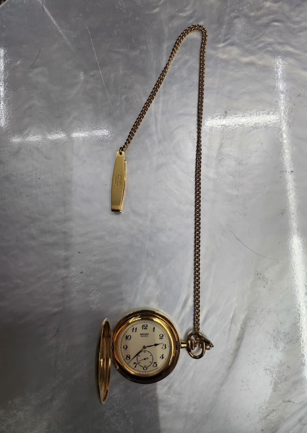 (새상품)세이코 일본 내각총리증 쿼츠 금장 회중시계 상품이미지2