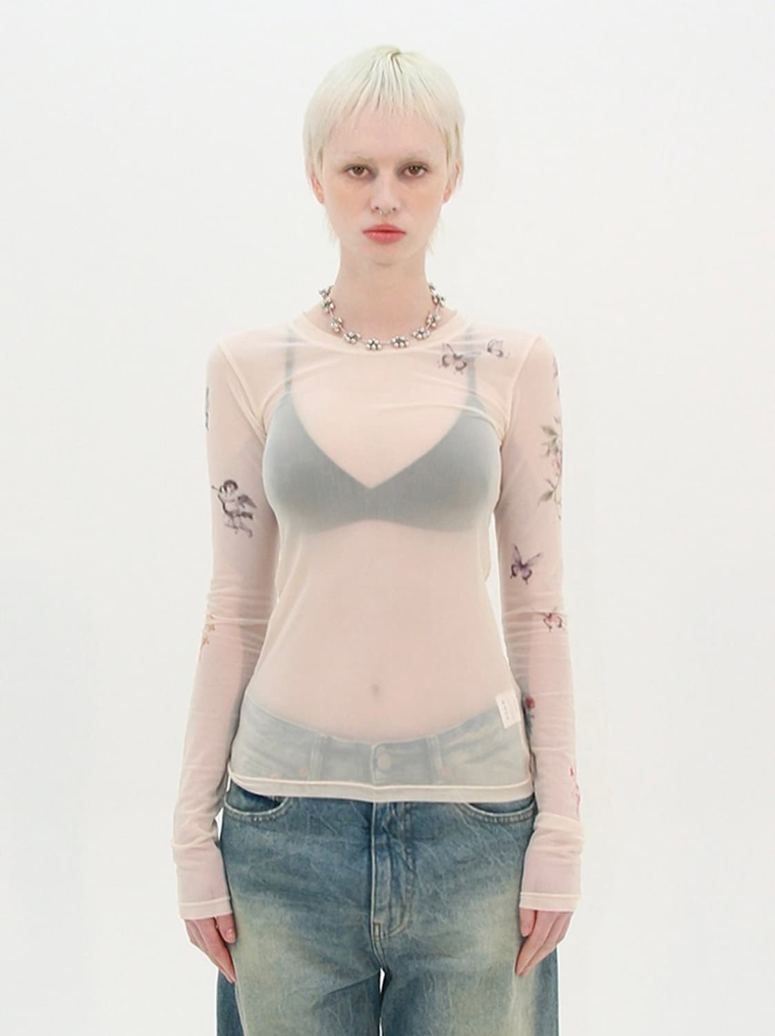 아가모스  MESH SHEER TIGHT LONG SLEEVE (SKIN 상품이미지2