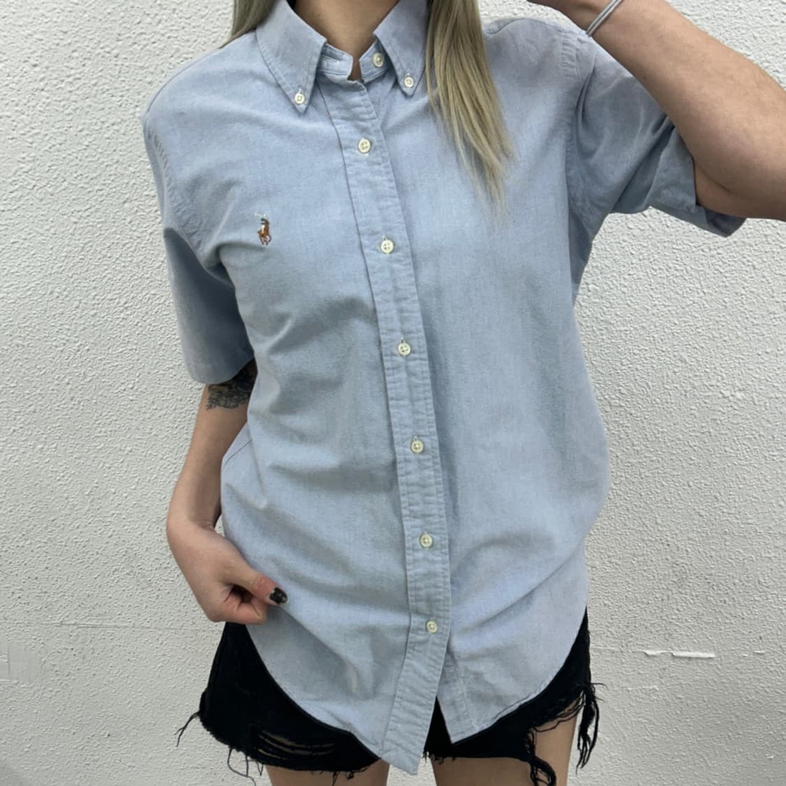 폴로 랄프로렌 옥스포드 소라 반팔셔츠 M 상품이미지1