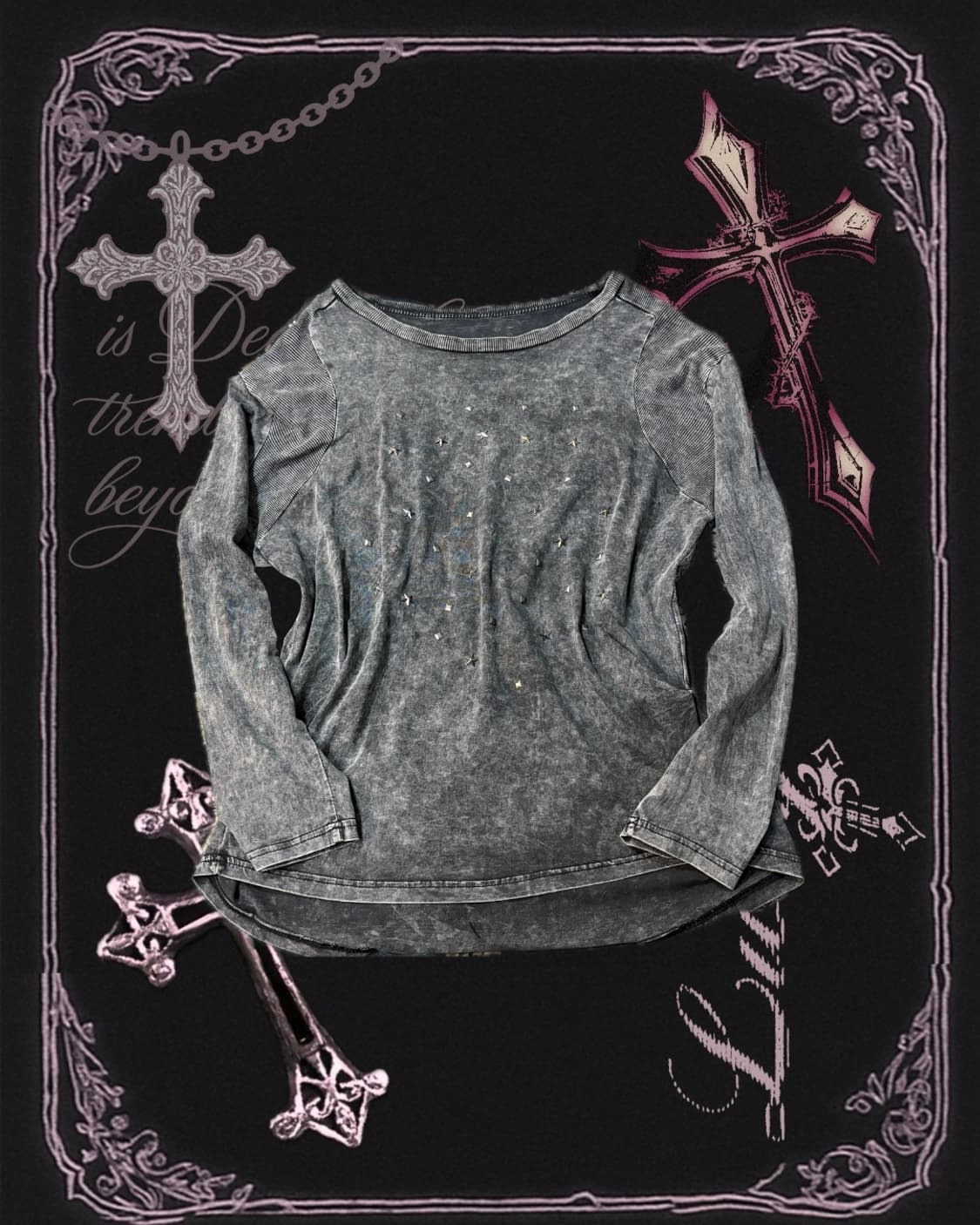 Gothic studs one off-shoulders leeve  상품이미지3