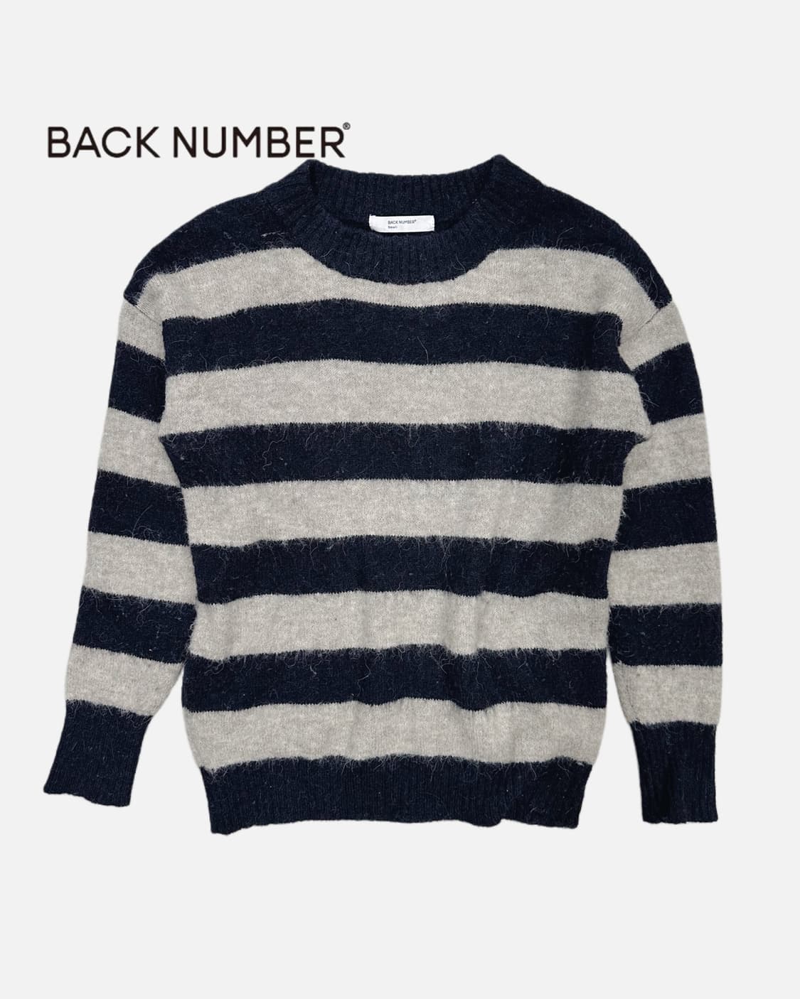 BACK NUMBER hairy alpaca stripe knit 상품이미지1