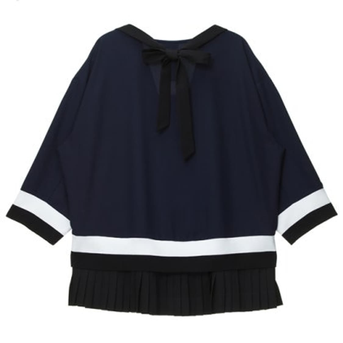 급처상태양호!럭키슈에뜨 김유정 세일러 리본 밑단플리츠 블라우스티 원피스 상품이미지3