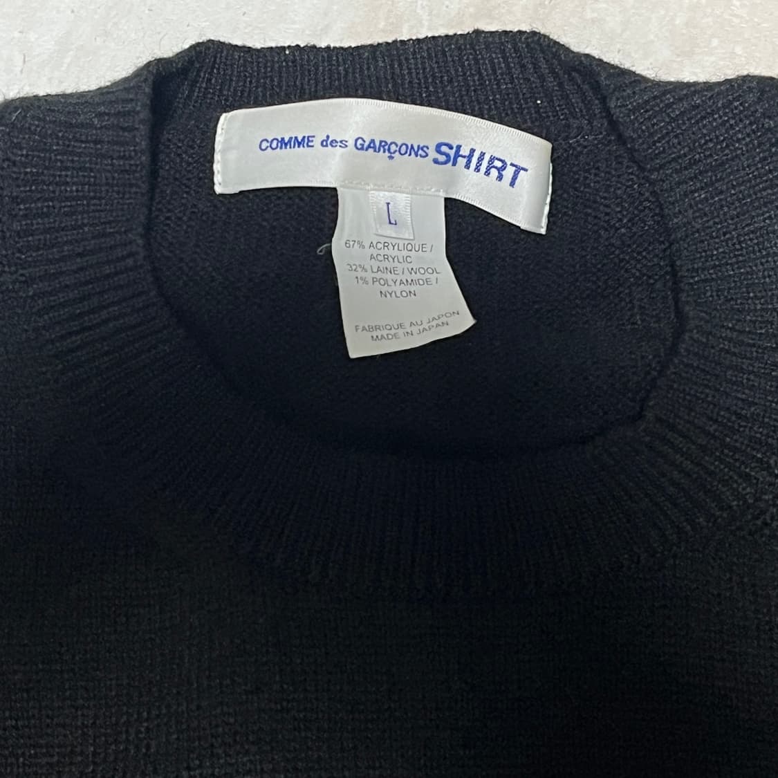 Comme des Garcons 꼼데가르송 콘트라스트 니트 스웨터 L 상품이미지3