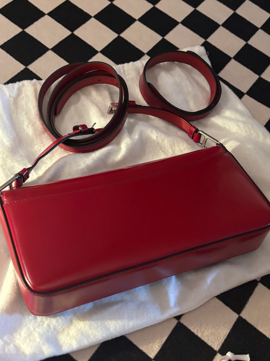 프라다 브러시드 팜므백 레드 (상태최상,더스트,쇼핑백) 상품이미지3