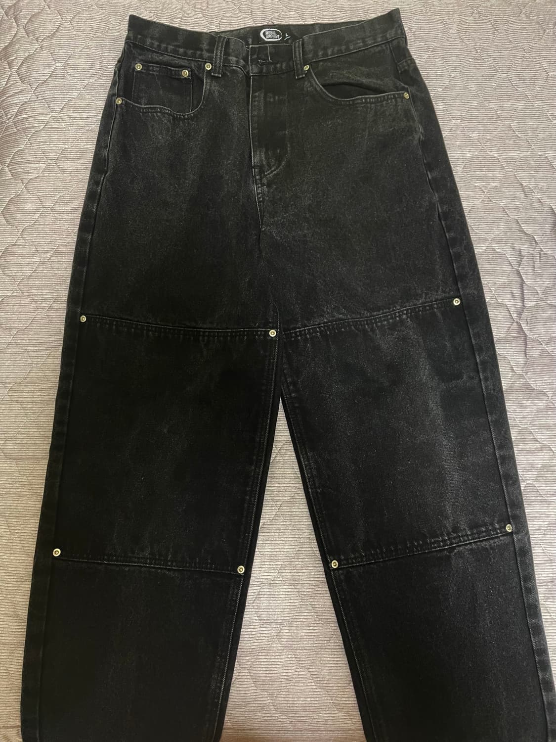 무비그 더블니 진스 블랙 상품이미지1